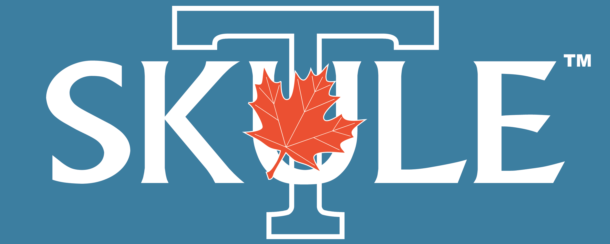 Skule Logo White on Blue